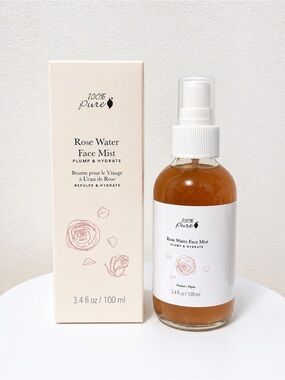 100% Pure Rose Water Face Mist - Cream & Brown Packaging